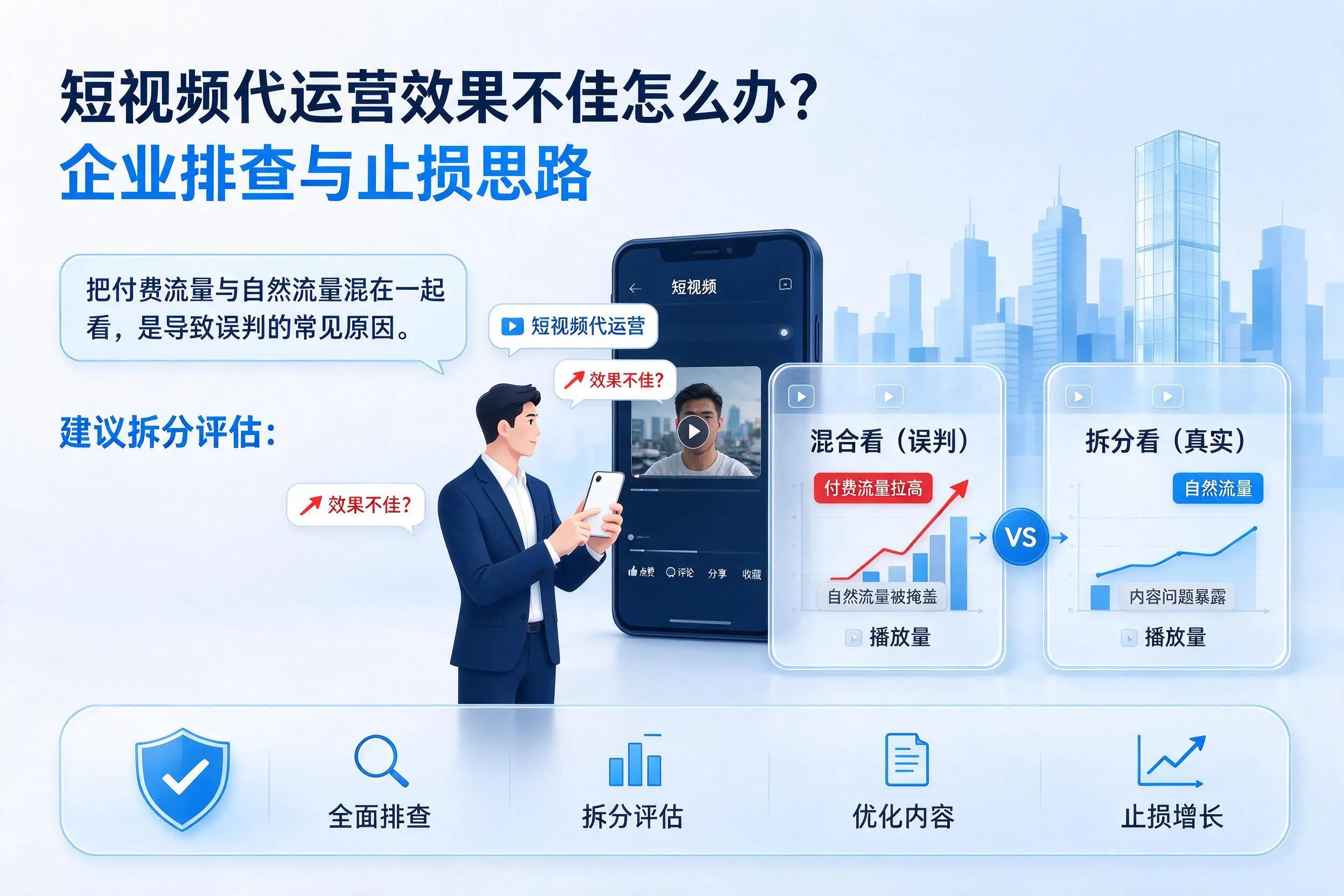 短视频代运营效果不佳怎么办？自贡企业排查与止损思路