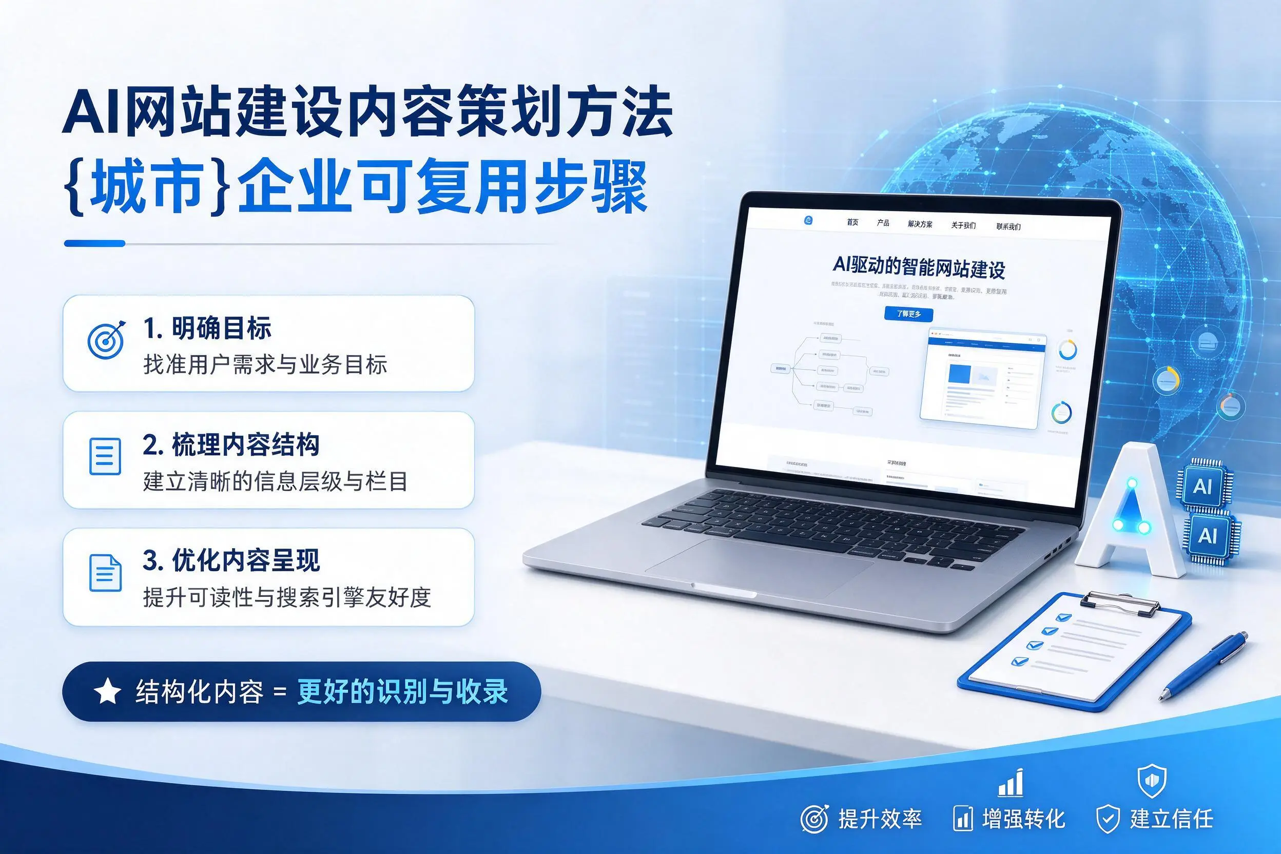 AI网站建设内容策划方法,自贡企业可复用步骤