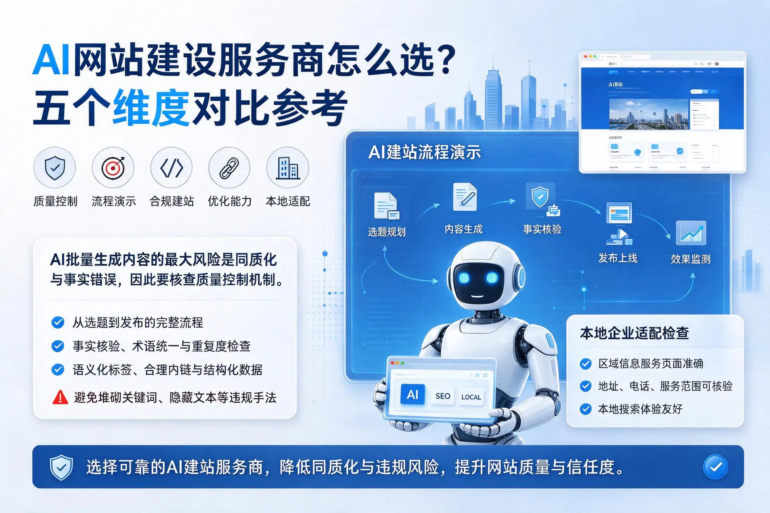 自贡AI网站建设服务商怎么选?五个维度对比参考