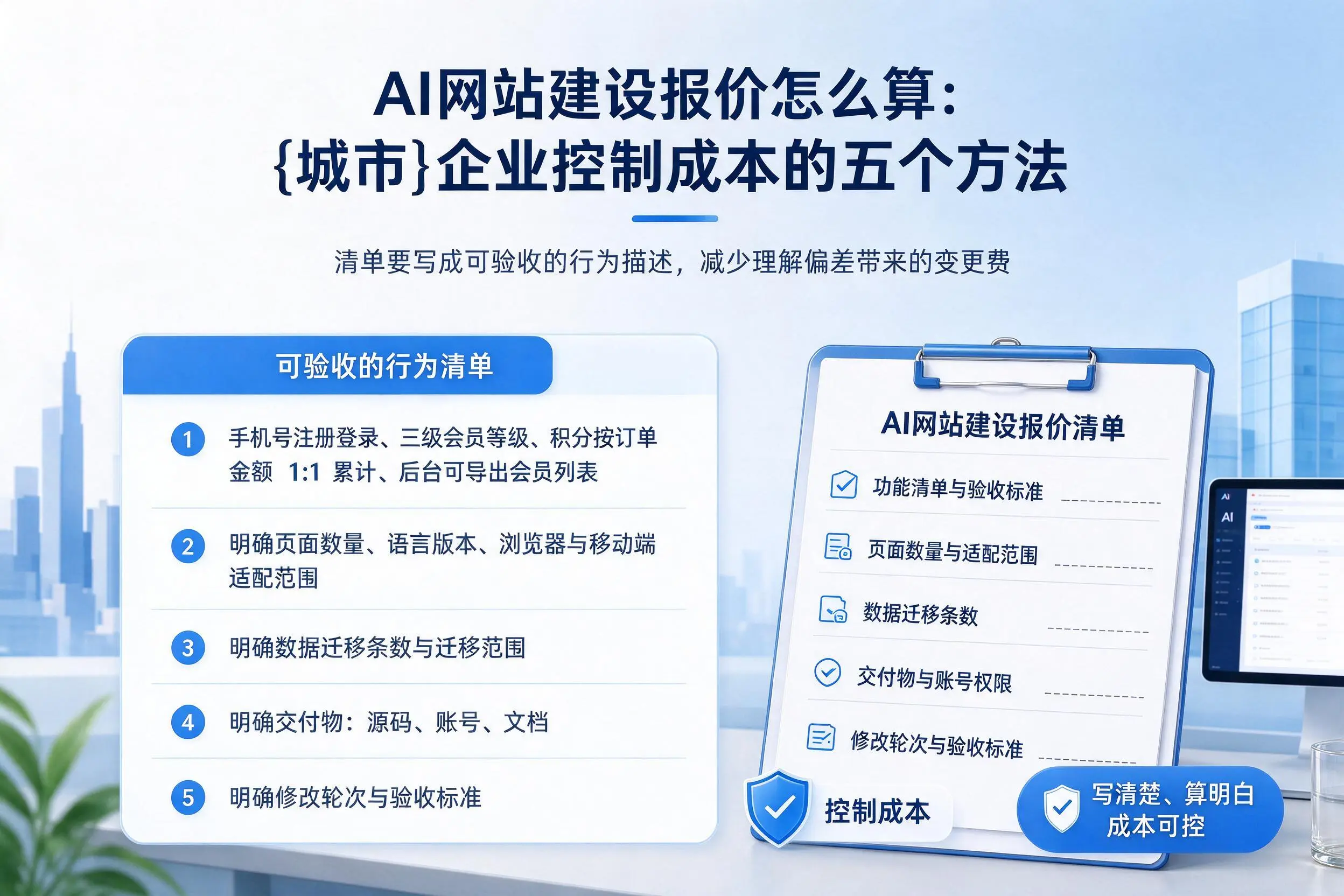 AI网站建设报价怎么算：自贡企业控制成本的五个方法